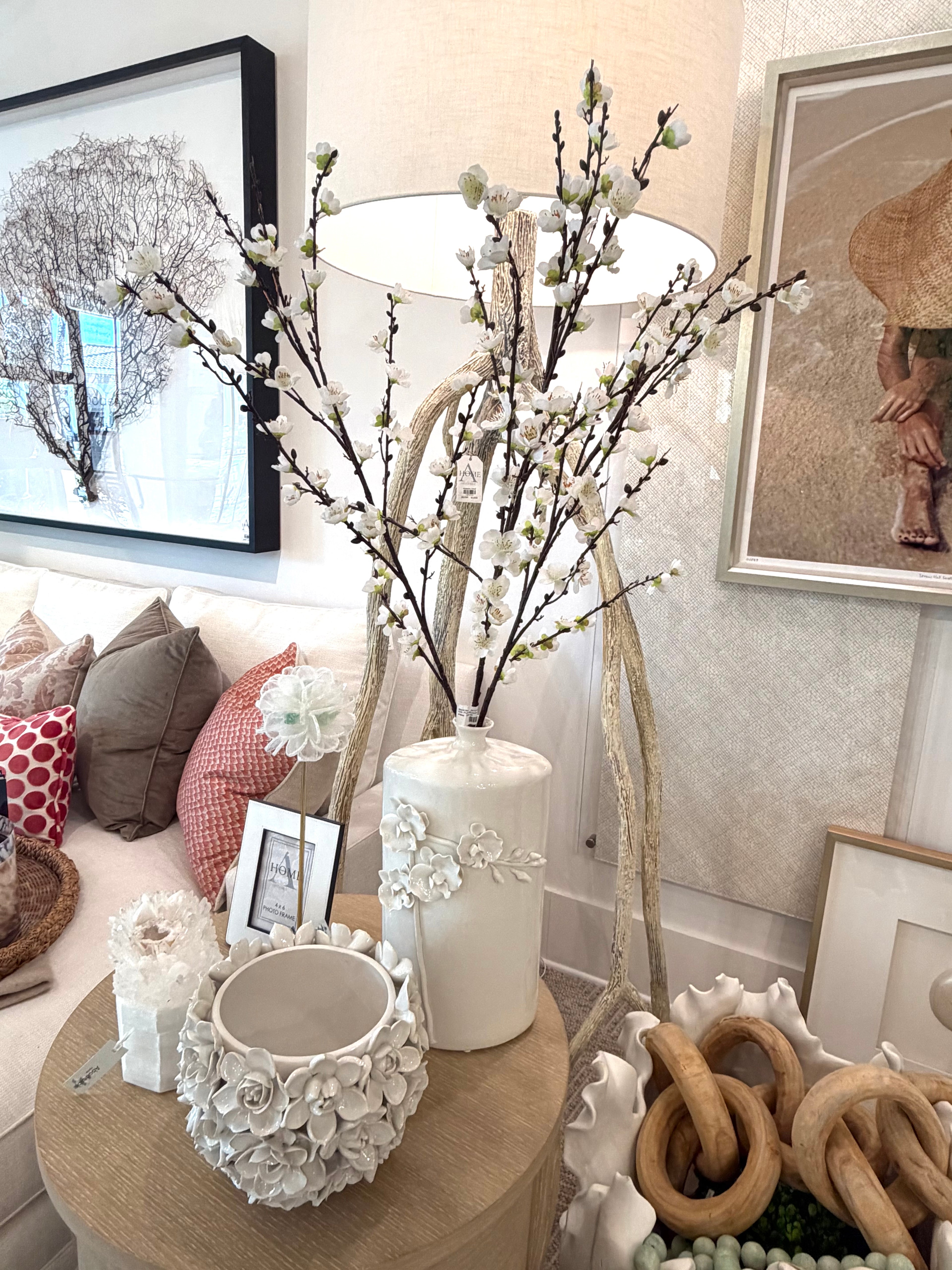 Floral Relief Porcelain Vase