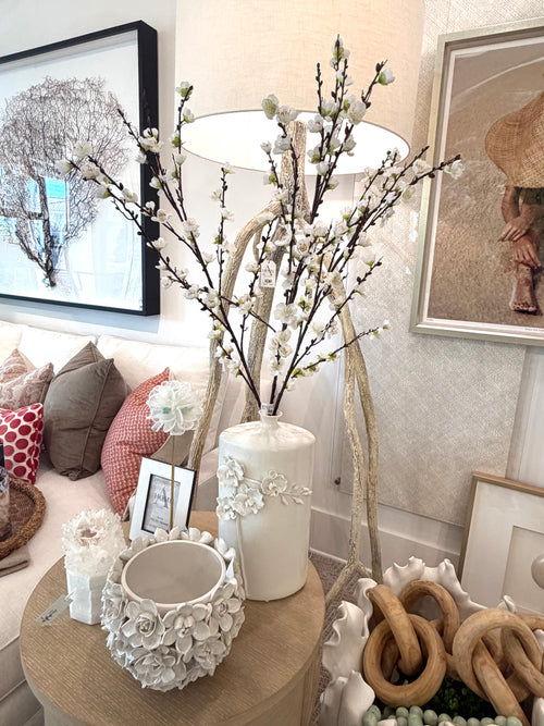 Floral Relief Porcelain Vase