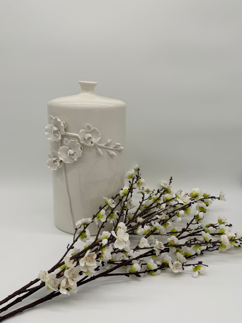 White Blossom Branch Foliage